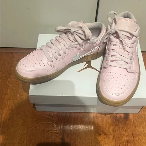 Jordan Pink and White Women's Sneakers - Picture 2 of 5